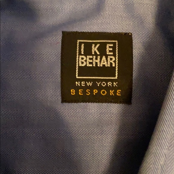 Ike behar men’s bespoke blue French cuff shirt - Picture 2 of 4